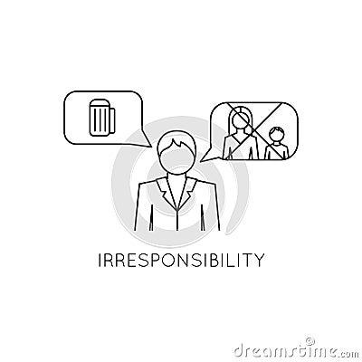 Family problems line icon Vector Illustration