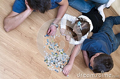 Family puzzle Stock Photo