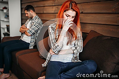 Family quarrel, couple in conflict, stress Stock Photo