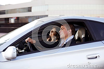 Family quarrel driving Stock Photo