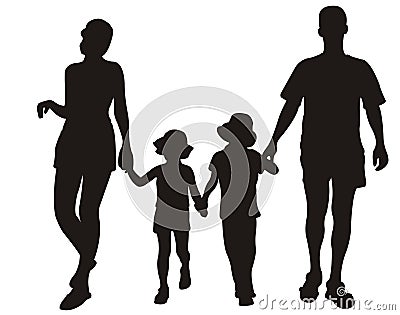 Family on resort Vector Illustration