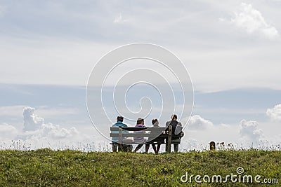 Family resting on Editorial Stock Photo