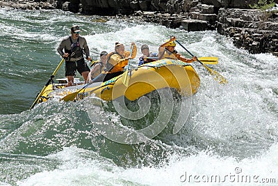 White water rafting on the Snake River. Editorial Stock Photo