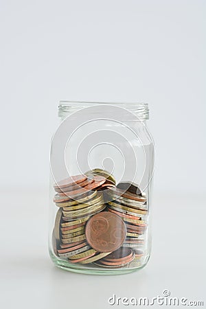 Family savings jar Stock Photo