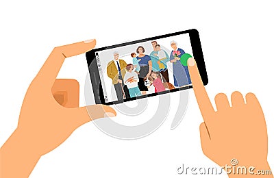 Family selfie icon Vector Illustration