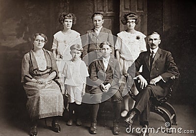 Family of Seven Stock Photo