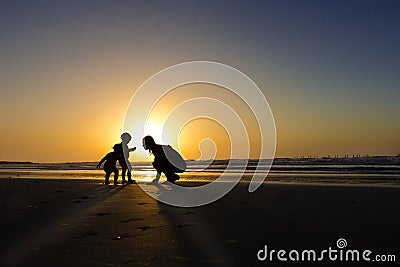 Family shadowgraph Stock Photo