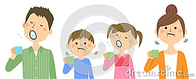 Gargle with the whole family Vector Illustration