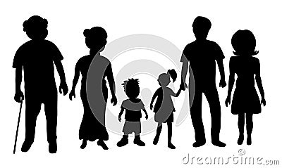 Family silhouette Vector Illustration