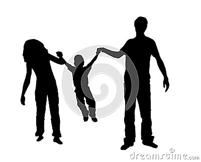 Family Silhouette Royalty Free Stock Images - Image: 3567459