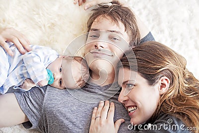 Family snuggling Stock Photo
