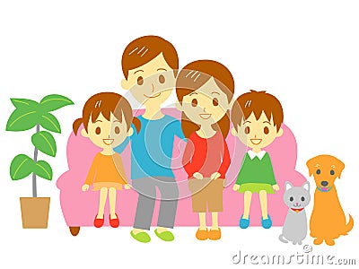 Family, sofa couch Vector Illustration