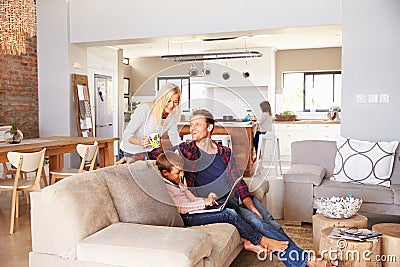 Family spending time together at home Stock Photo