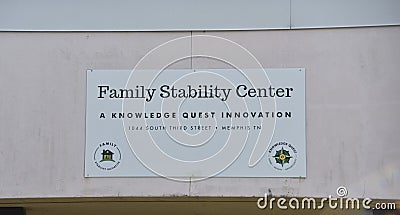 Family Stability Center Sign Memphis, TN Editorial Stock Photo