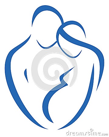 Family symbol, man and pregnant woman Stock Photo