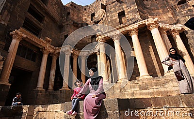 Family in Syria, Middle East Editorial Stock Photo