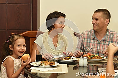 Family at the table Stock Photo