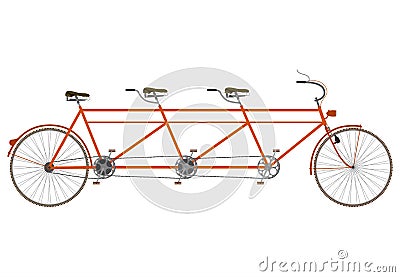 Family tandem silhouette. Vector Illustration