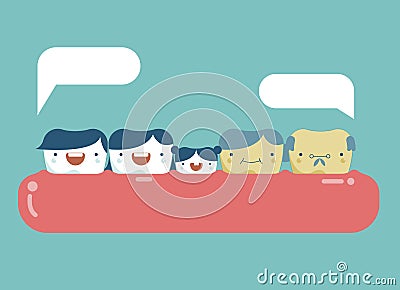 Family of teeth ,happy dental Vector Illustration