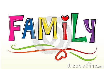 Family text sign vector image Vector Illustration