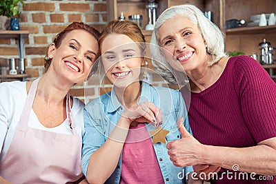 Family of three generations Stock Photo