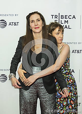 Family Ties at TFF: Laurie Simmons and Lena Dunham Editorial Stock Photo