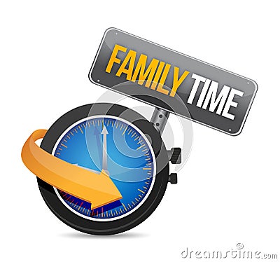 Family time watch illustration design Cartoon Illustration