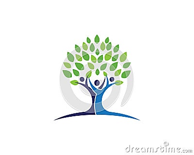 family tree icon logo design Vector Illustration