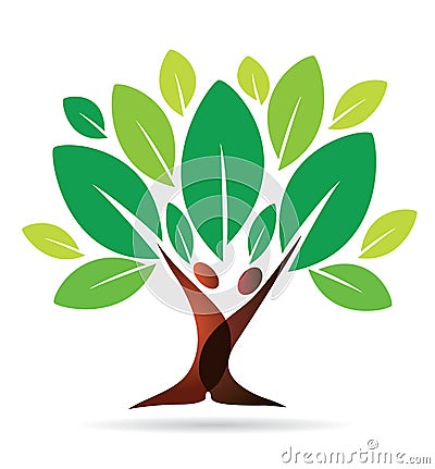 Family tree on white background Cartoon Illustration