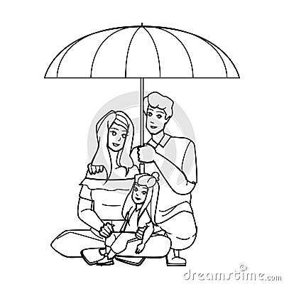 family umbrella vector Vector Illustration