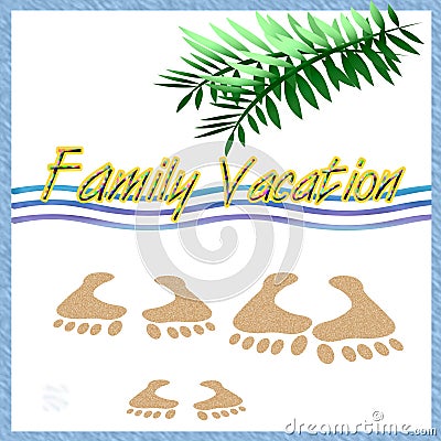 Family vacation scrapbook Cartoon Illustration