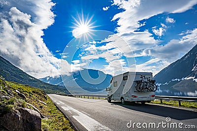 Family vacation travel RV, holiday trip in motorhome Stock Photo