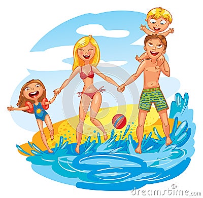 Family on vacation Vector Illustration