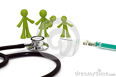 Family Vaccination protection isolated Stock Photo