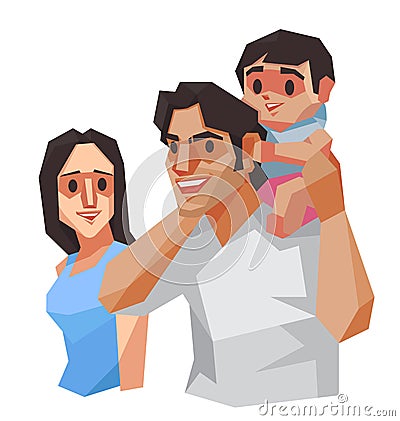 Family, Vector illustration. Cartoon Illustration