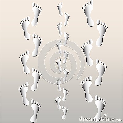 Family vector illustration footprints Vector Illustration