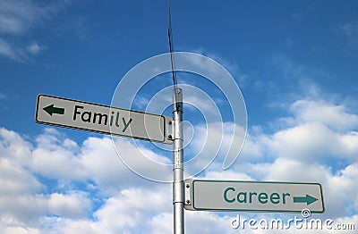 Family vs Career options Stock Photo