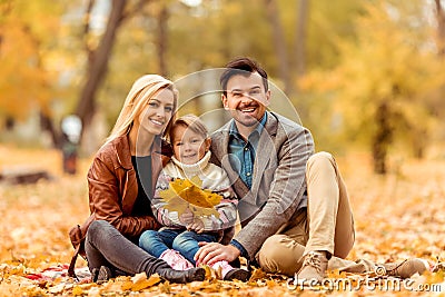 Family walk autumn Stock Photo