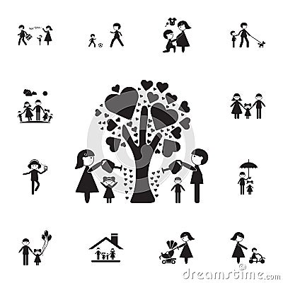 the family watered the tree of love icon. Detailed set of Family icons. Premium quality graphic design sign. One of the collection Stock Photo