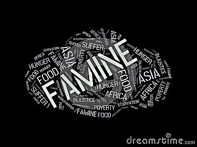 FAMINE - image with words associated with the topic FAMINE, word cloud, cube, letter, image, illustration Cartoon Illustration