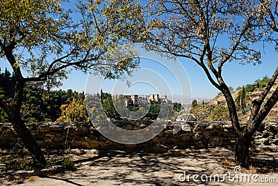 View of the Alhambra from Sacromonte Stock Photo