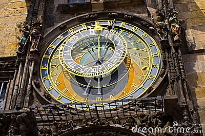 Famous astronomical clock in Prague, Czech Republic Stock Photo