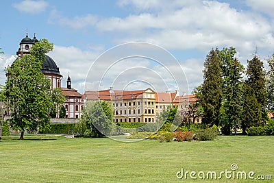 Famous Baroque chateau Jaromerice nad Rokytnou Stock Photo