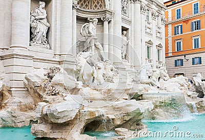 Famous baroqueTrevi fountain in Rome Stock Photo