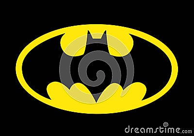 The famous Batman logo to celebrate the Batmans 80th birthday. Editorial Stock Photo