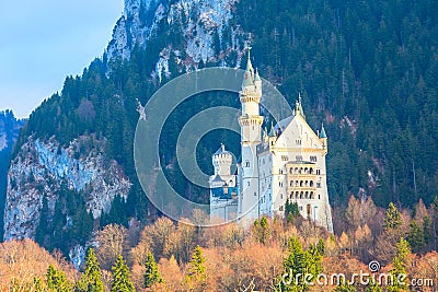 Famous bavaria landmark Neuschwanstein Castle in Germany Stock Photo
