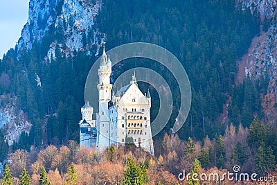 Famous bavaria landmark Neuschwanstein Castle in Germany Stock Photo