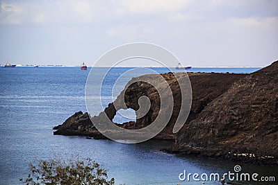 The famous beach Elephant in Aden, Yemen Stock Photo