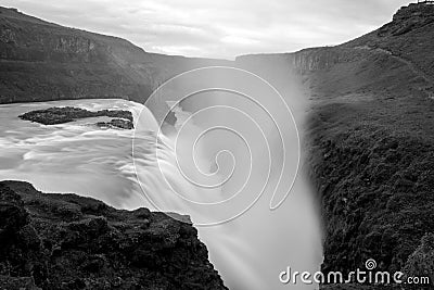 The famous and beautiful Gullfoss waterfall in Iceland. Stock Photo