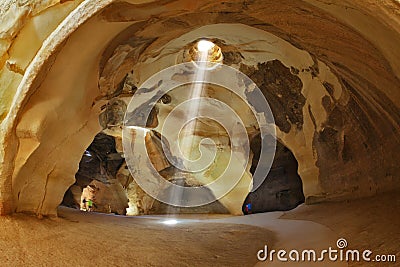 Famous belfry Beit Guvrin caves in Israel Stock Photo